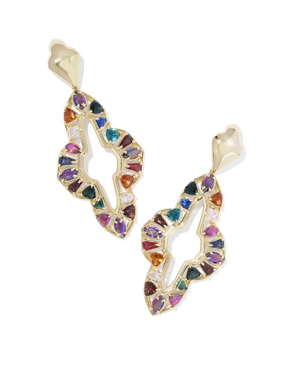 Kendra Scott Abbie Gold Crystal Statement Earrings
